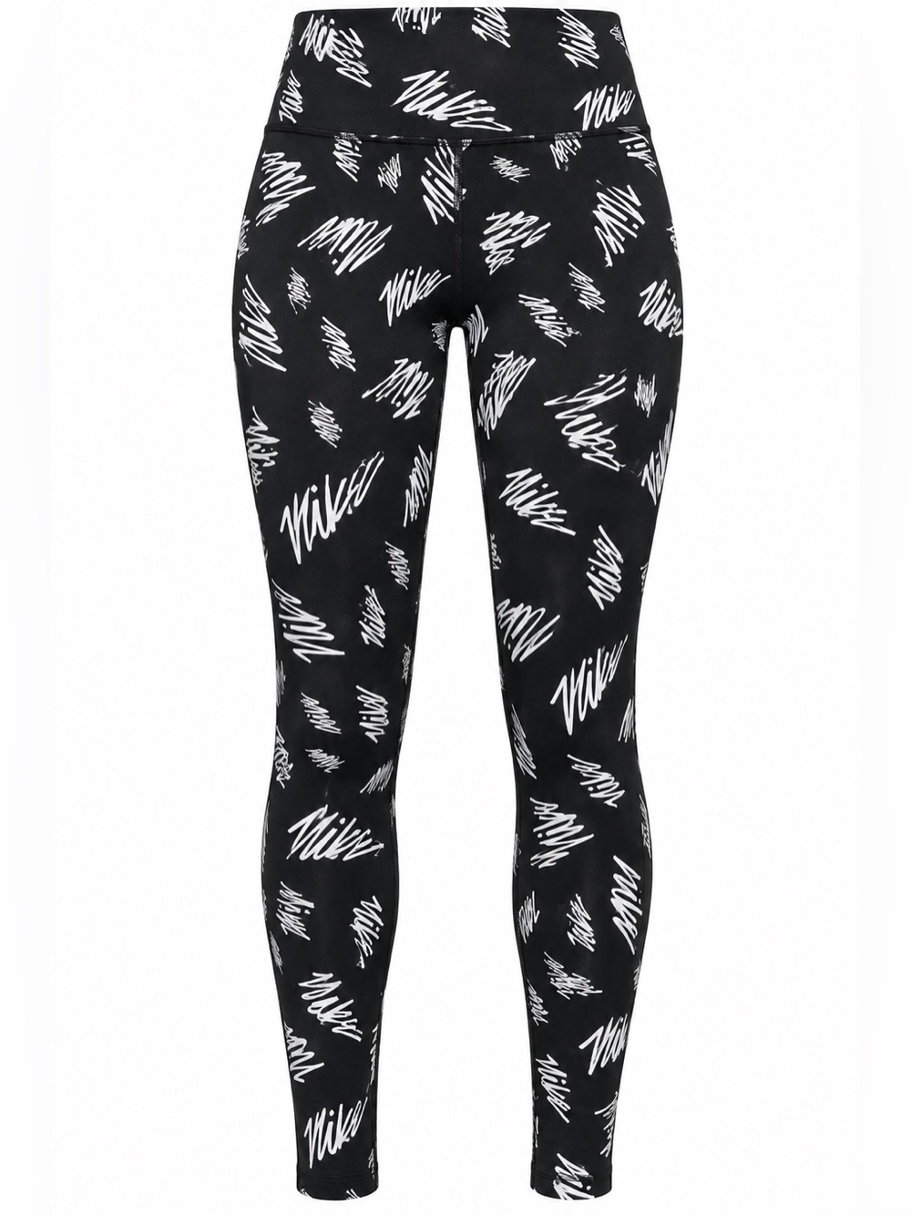 Nike Swim Black White Logo Print Leggings Athletic Pants Small